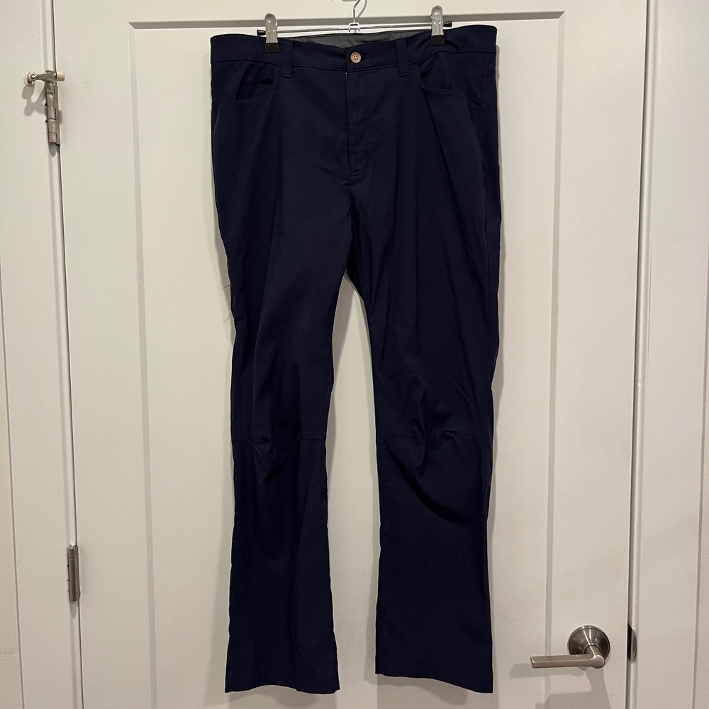 Eddie Bauer Mens Horizon Guide Chino Pants Navy Blue 34x30 Stretch Hiking Travel